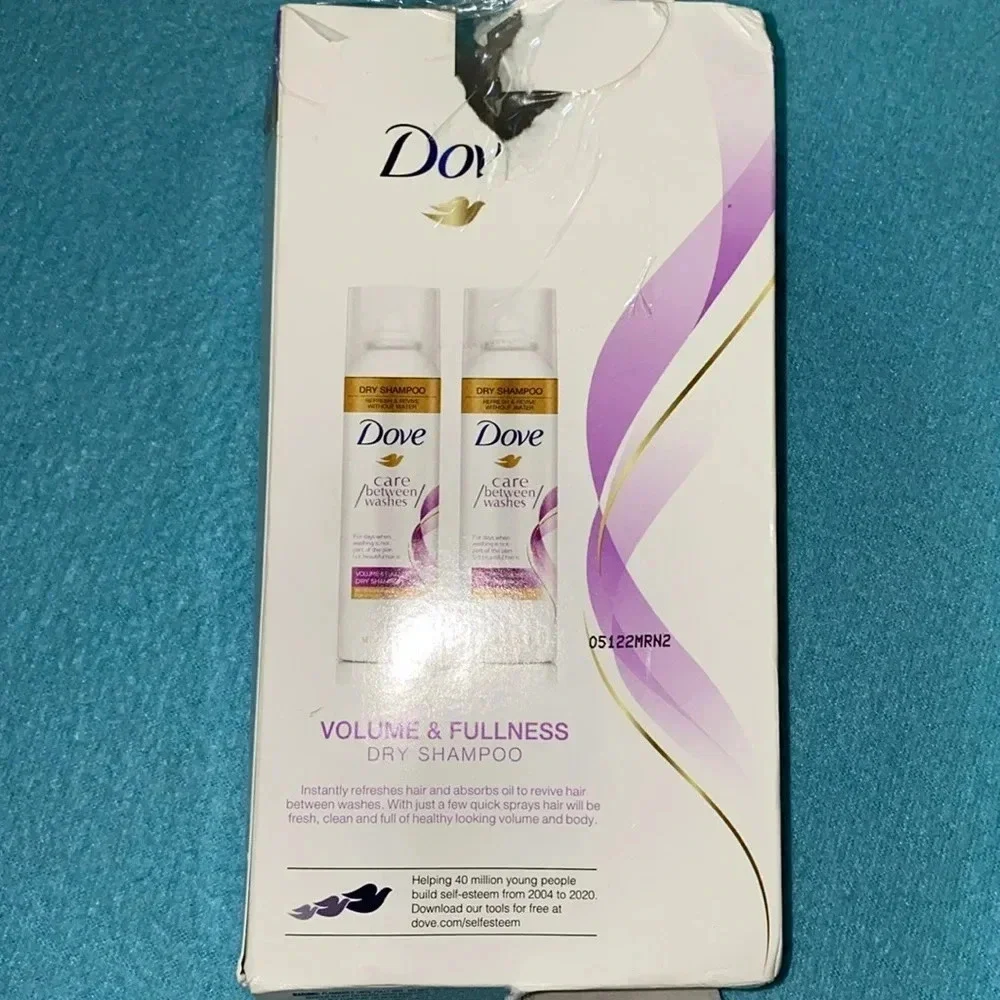 DOVE DRY SHAMPOO X2 refresh and revive hair without water size 5oz. each
